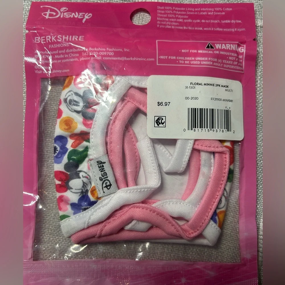 Disney Minnie Mouse 2 Pack Cloth Face Masks